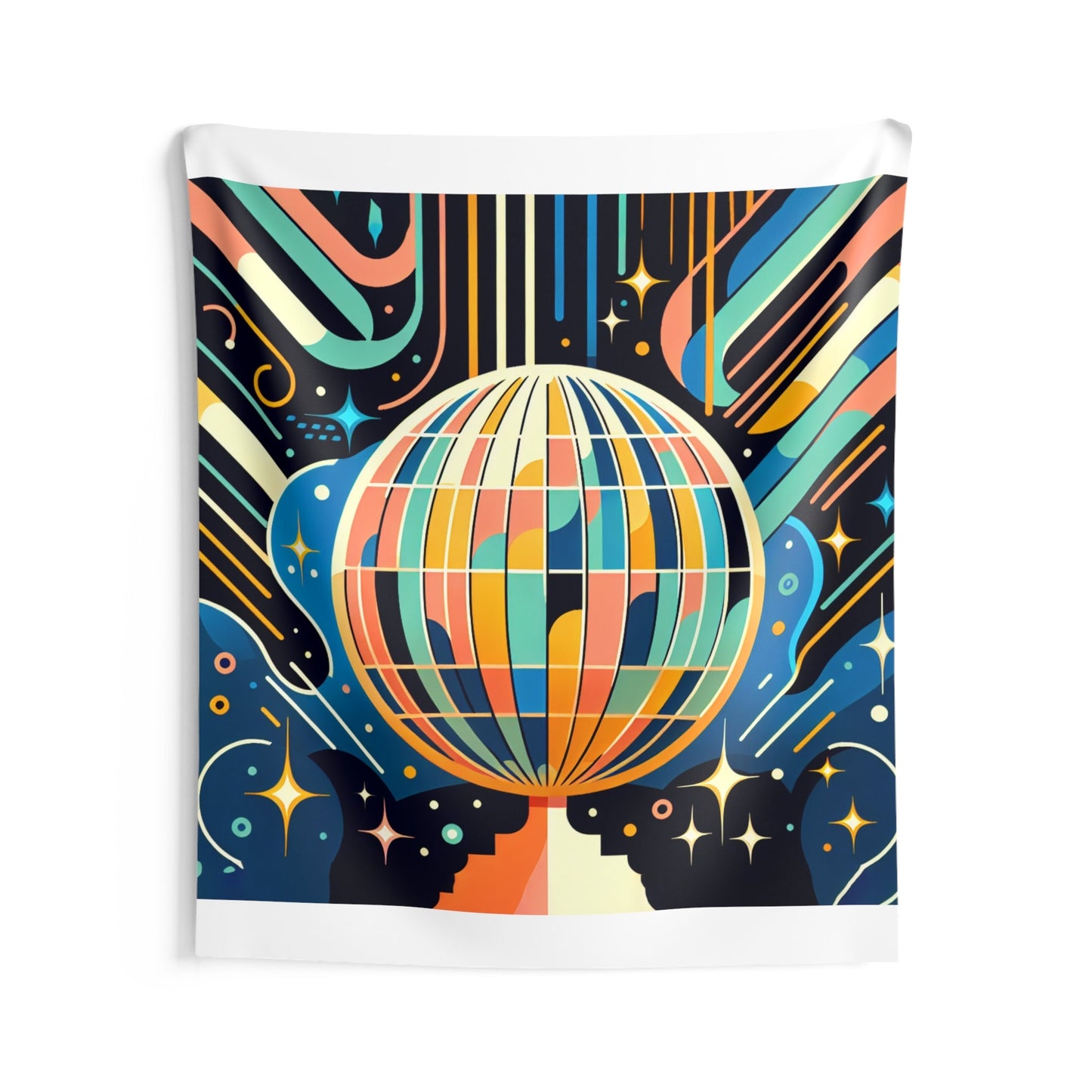 Art Deco, Disco Ball, Indoor Wall Tapestries, Dorm Room, College, Student, bedroom, decor, dorm decor
