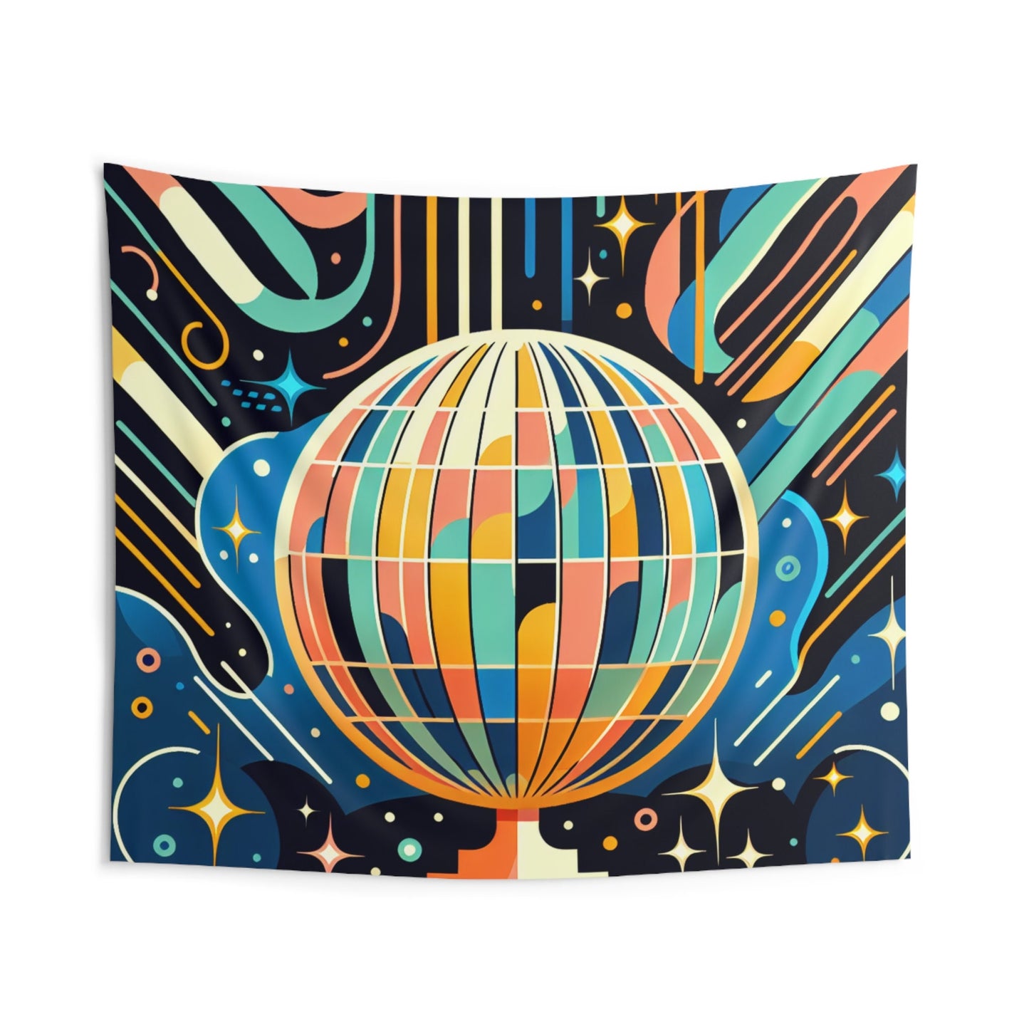 Art Deco, Disco Ball, Indoor Wall Tapestries, Dorm Room, College, Student, bedroom, decor, dorm decor