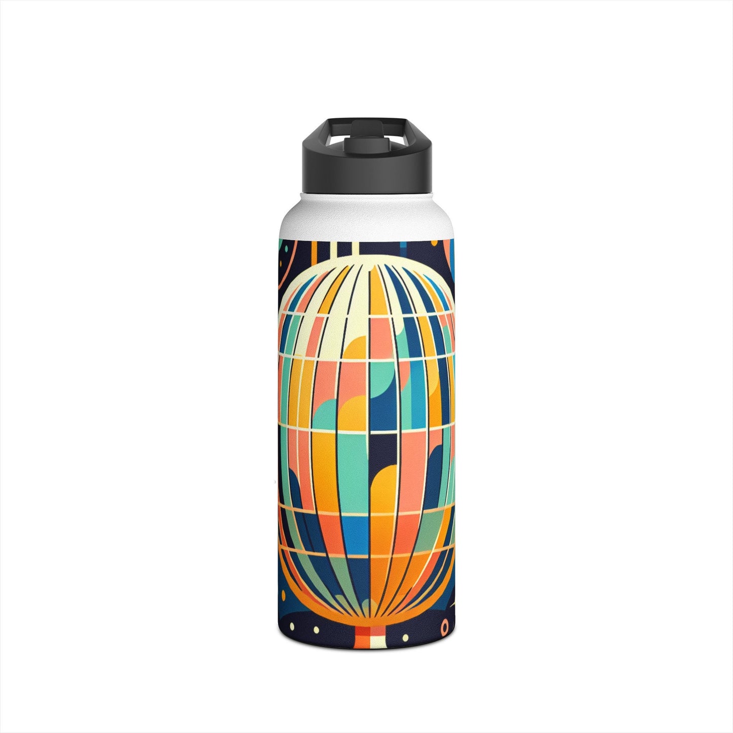 Art Deco Disco Ball, Stainless Steel Water Bottle, Standard Lid, Student, Dorm Room, College, Beverage, Water Bottle, Gym