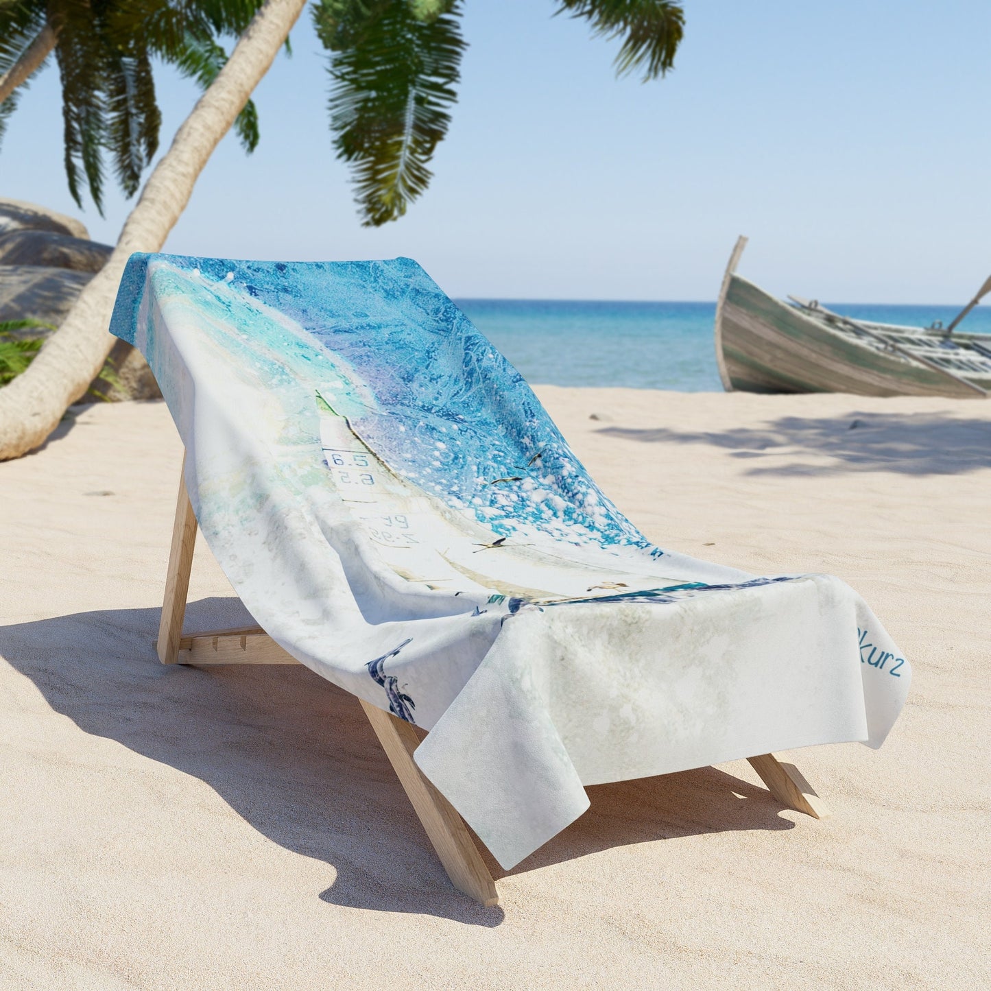 Dolphin and Flamingo Beach Towel - Whimsical Coastal Decor, Finn & Feathers, pool, beach, home, vacation, gift, dolphin, flamingo, airbnb