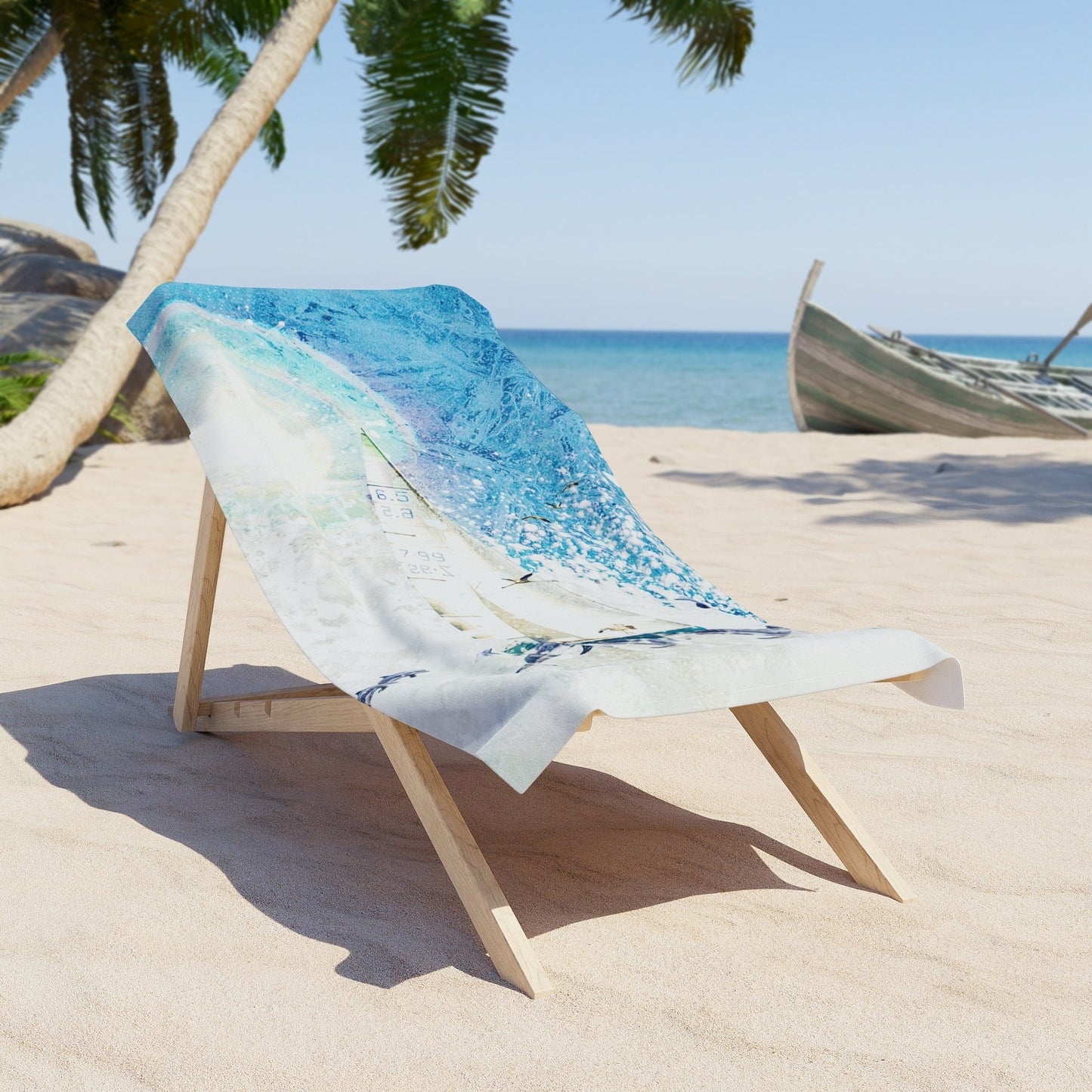 Dolphin and Flamingo Beach Towel - Whimsical Coastal Decor, Finn & Feathers, pool, beach, home, vacation, gift, dolphin, flamingo, airbnb