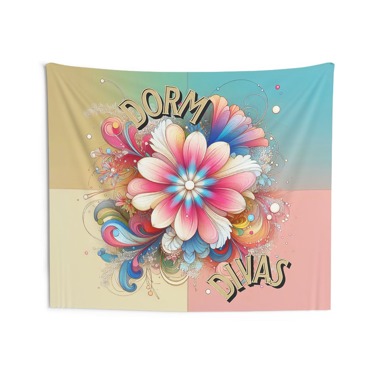 Dorm Divas Indoor Wall Tapestries, floral, colorful, dorm room, home, bedroom