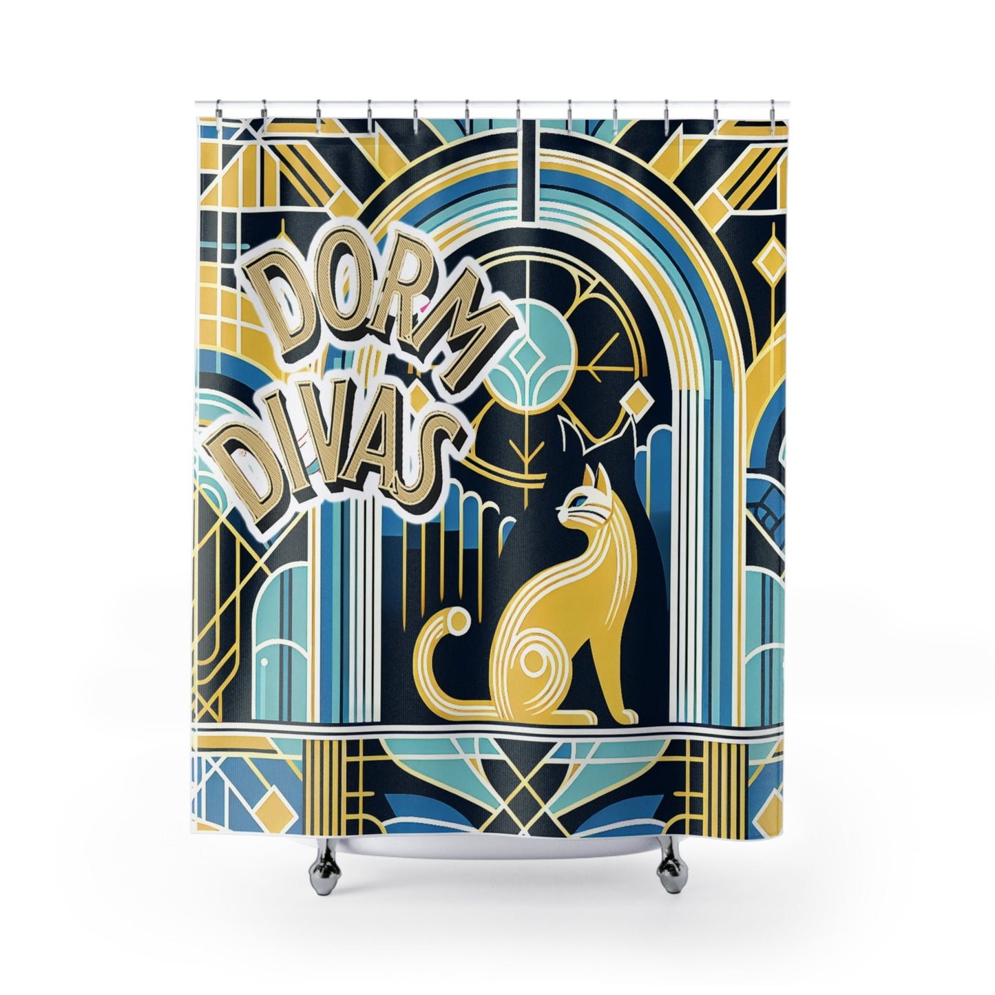Dorm Divas Art Deco Shower Curtains, dorms, college