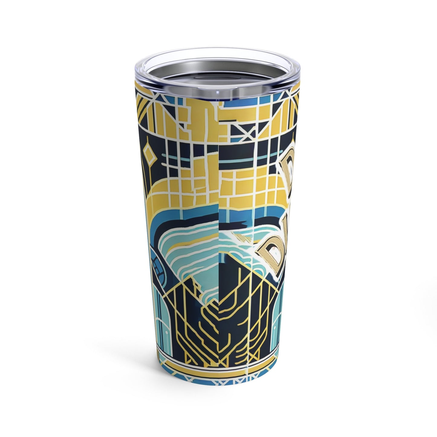 Dorm Divas Empowerment Tumbler with Gold Cat - Art Deco College Student Gift, Tumbler 20oz