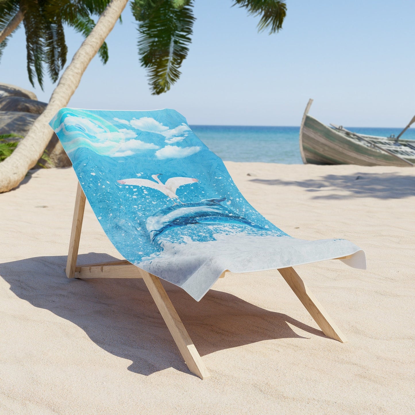 Finn & Feathers surfing Beach Towel, Beach Towel, pool, gift, lake, airbnb,