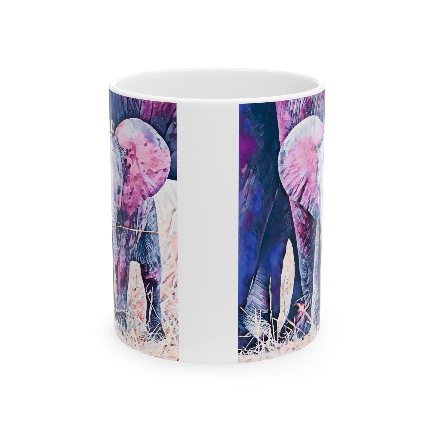 Ella & Mousie Ceramic Mug, (11oz, 15oz), elephant, mice, coffee, cocoa, office, gift,