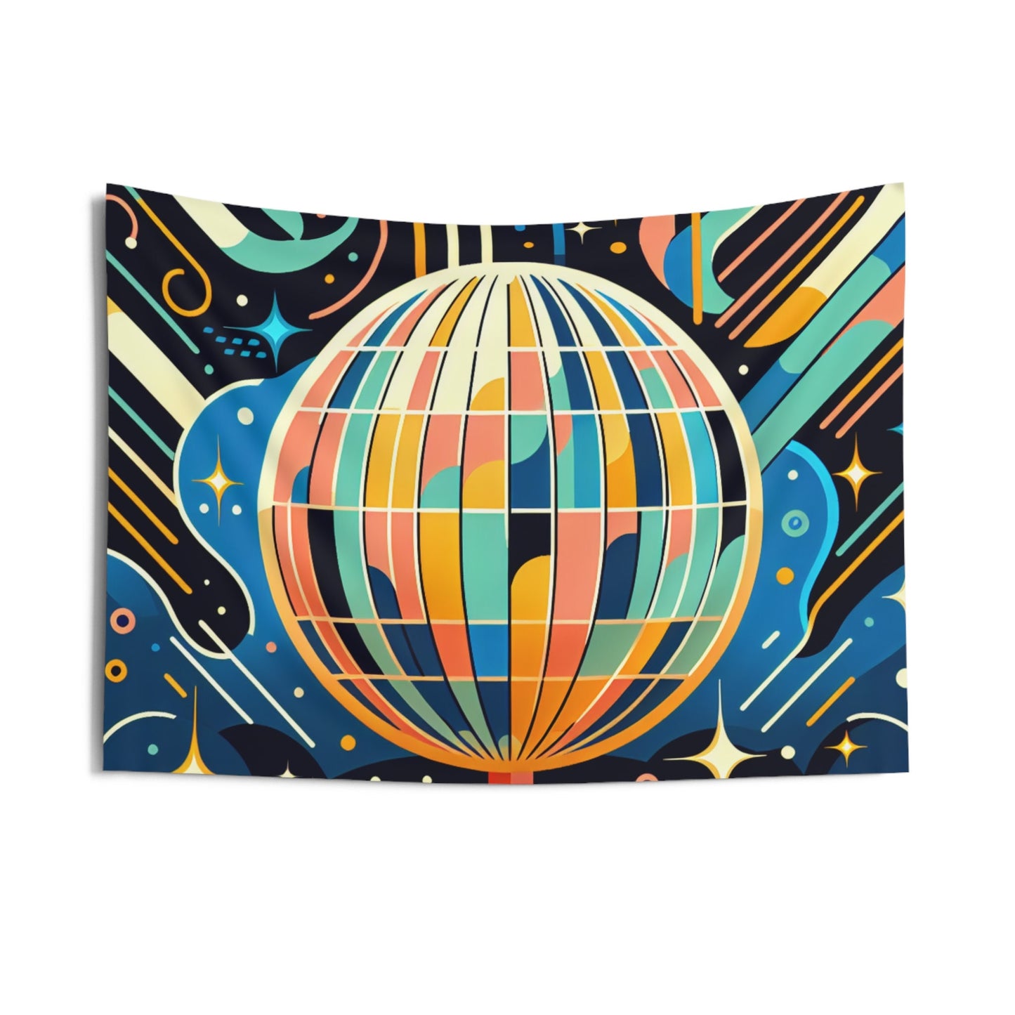 Art Deco, Disco Ball, Indoor Wall Tapestries, Dorm Room, College, Student, bedroom, decor, dorm decor