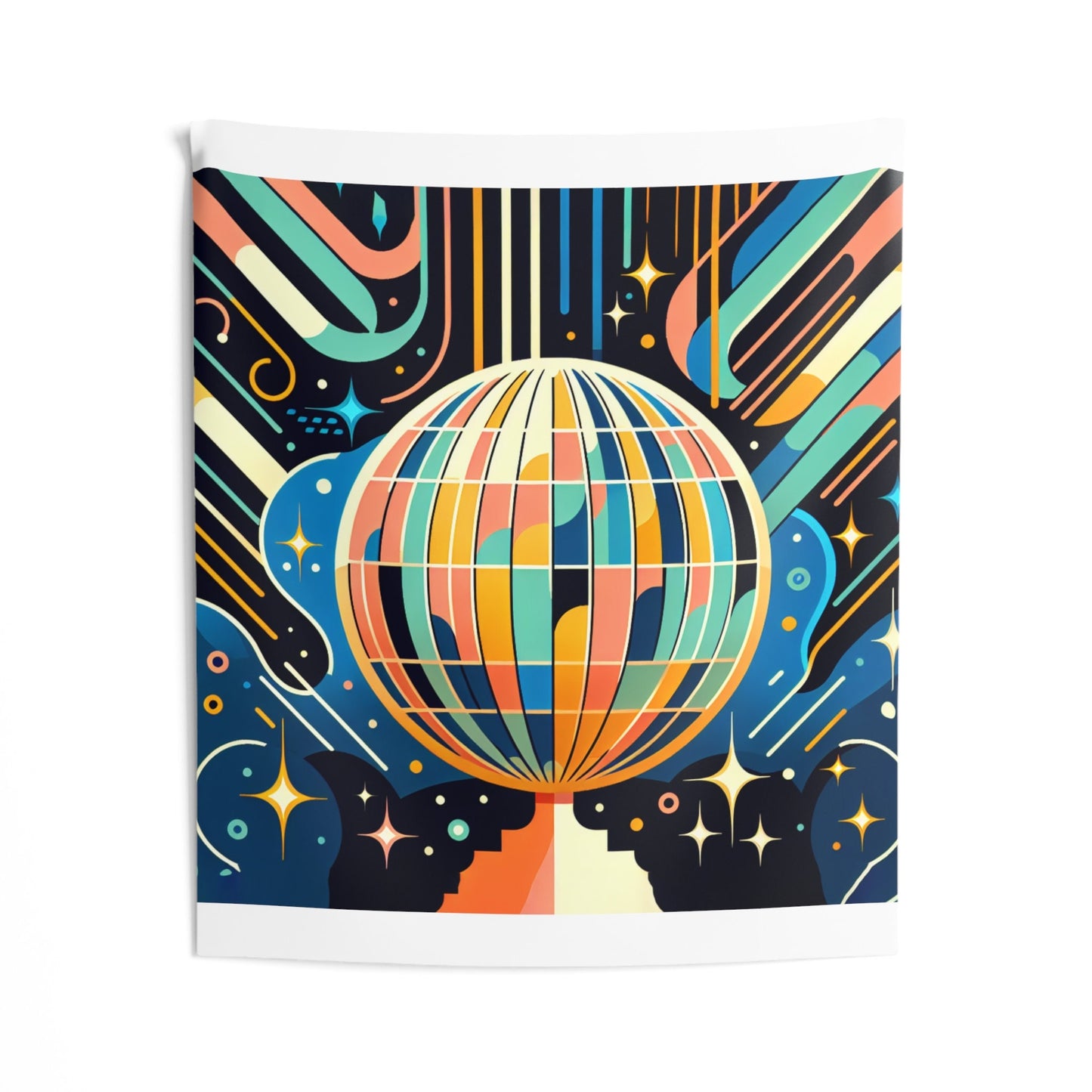 Art Deco, Disco Ball, Indoor Wall Tapestries, Dorm Room, College, Student, bedroom, decor, dorm decor