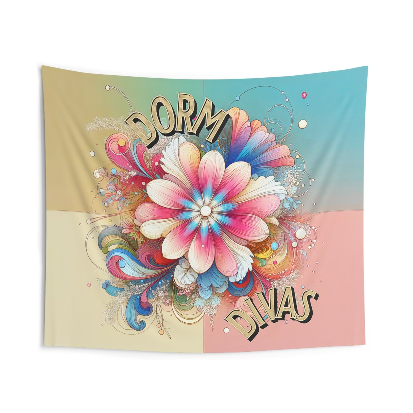 Dorm Divas Indoor Wall Tapestries, floral, colorful, dorm room, home, bedroom