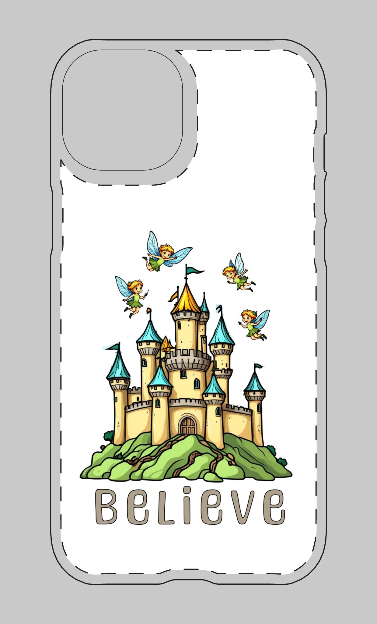 Whimsical Fairy Castle Phone Case - 'BELIEVE' Design for Dreamers"Tough Magnetic Cases