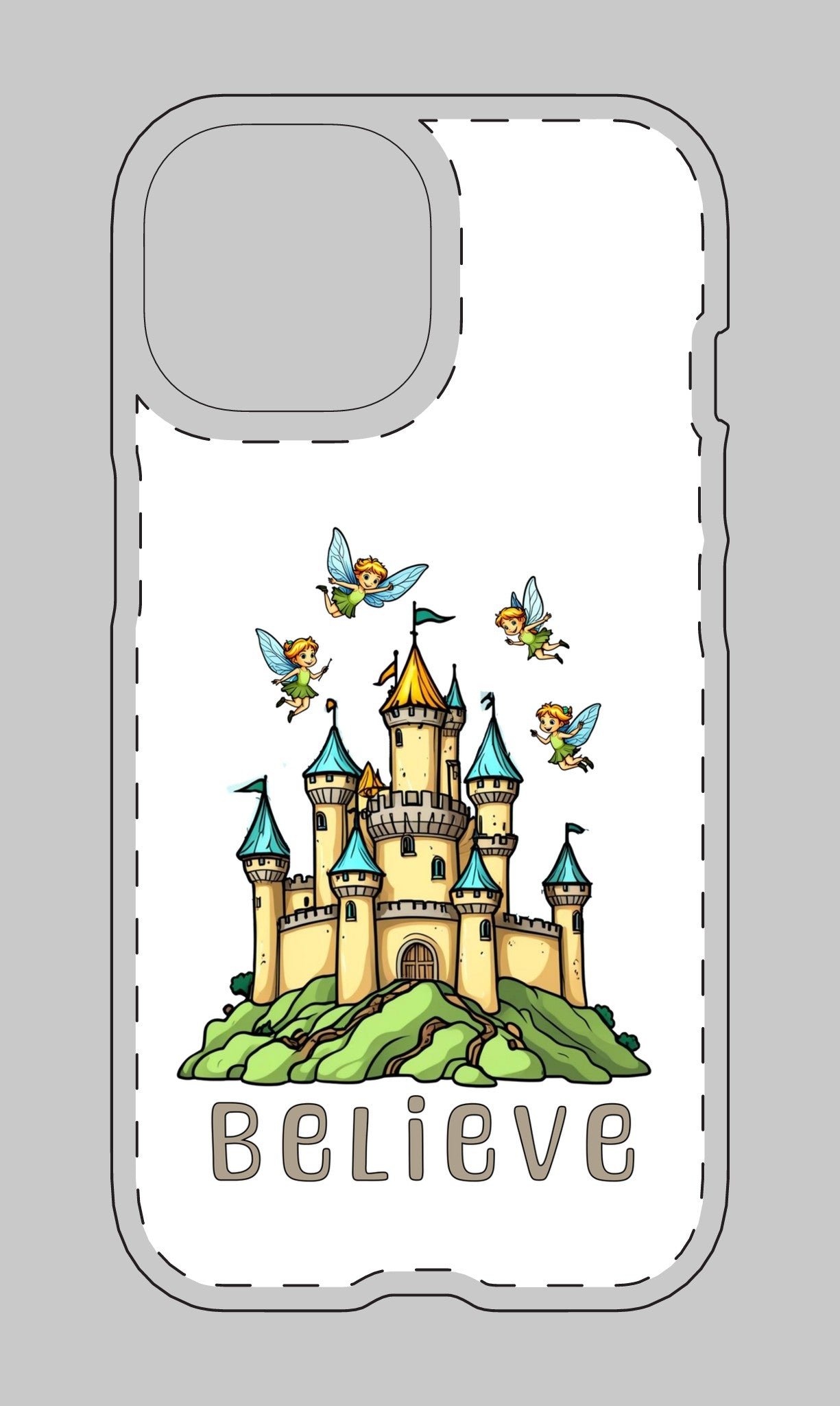 Whimsical Fairy Castle Phone Case - 'BELIEVE' Design for Dreamers"Tough Magnetic Cases