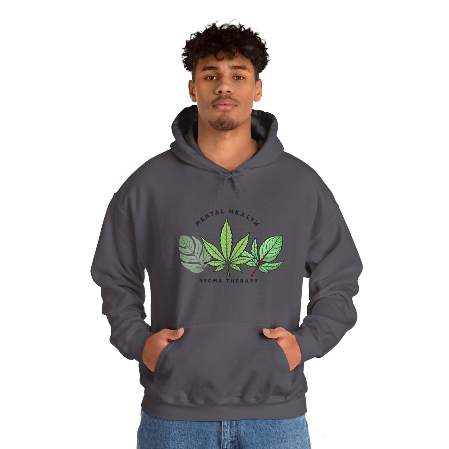 Aroma Therapy Hoodie – Lavender, Marijuana, and Eucalyptus Leaf DesignUnisex Heavy Blend™ Hooded Sweatshirt