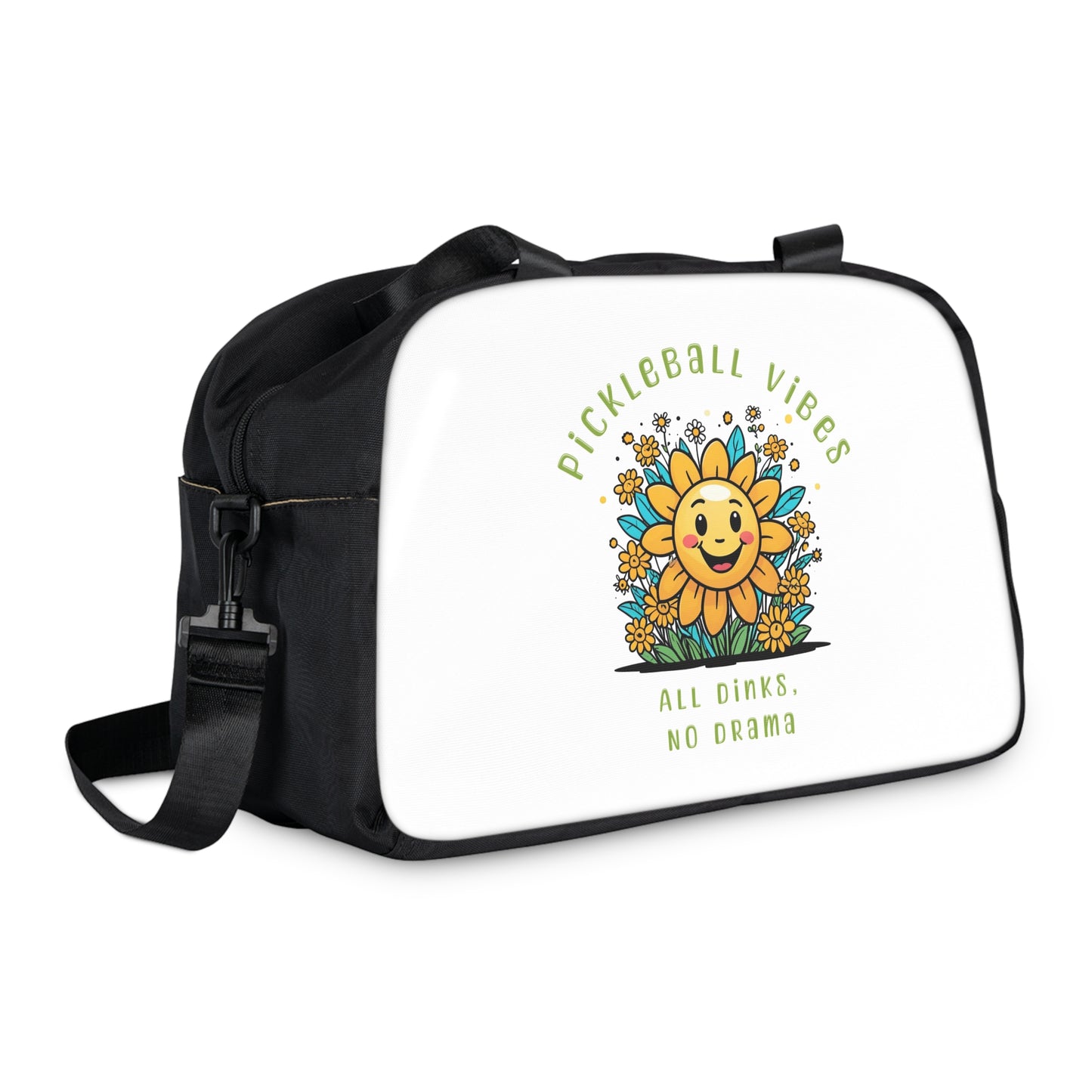 Tote Bag - Pickleball Vibes, All Dinks No Drama Sun and Flowers Design