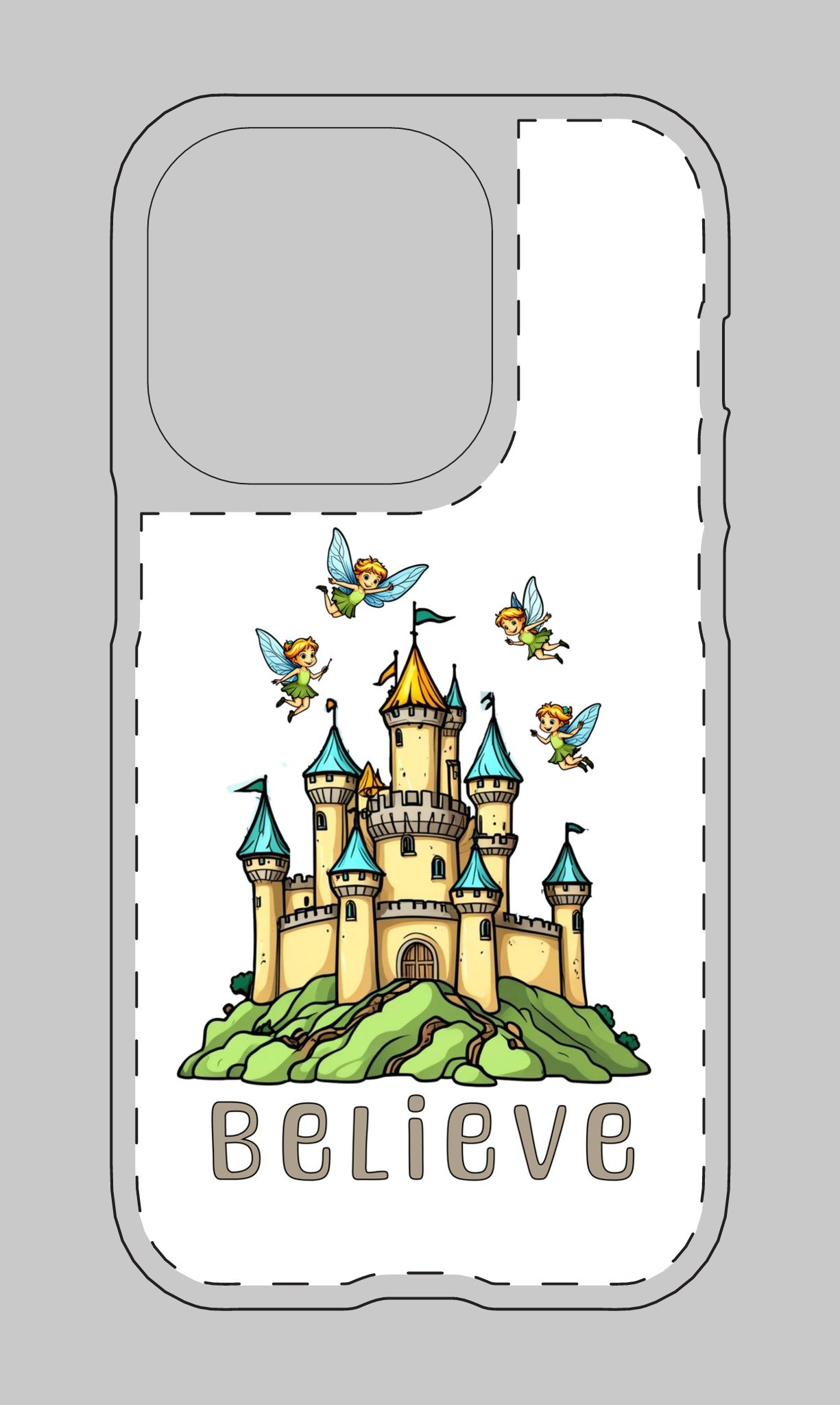 Whimsical Fairy Castle Phone Case - 'BELIEVE' Design for Dreamers"Tough Magnetic Cases