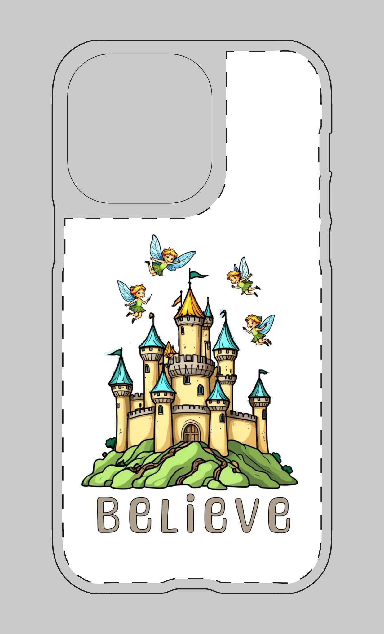 Whimsical Fairy Castle Phone Case - 'BELIEVE' Design for Dreamers"Tough Magnetic Cases