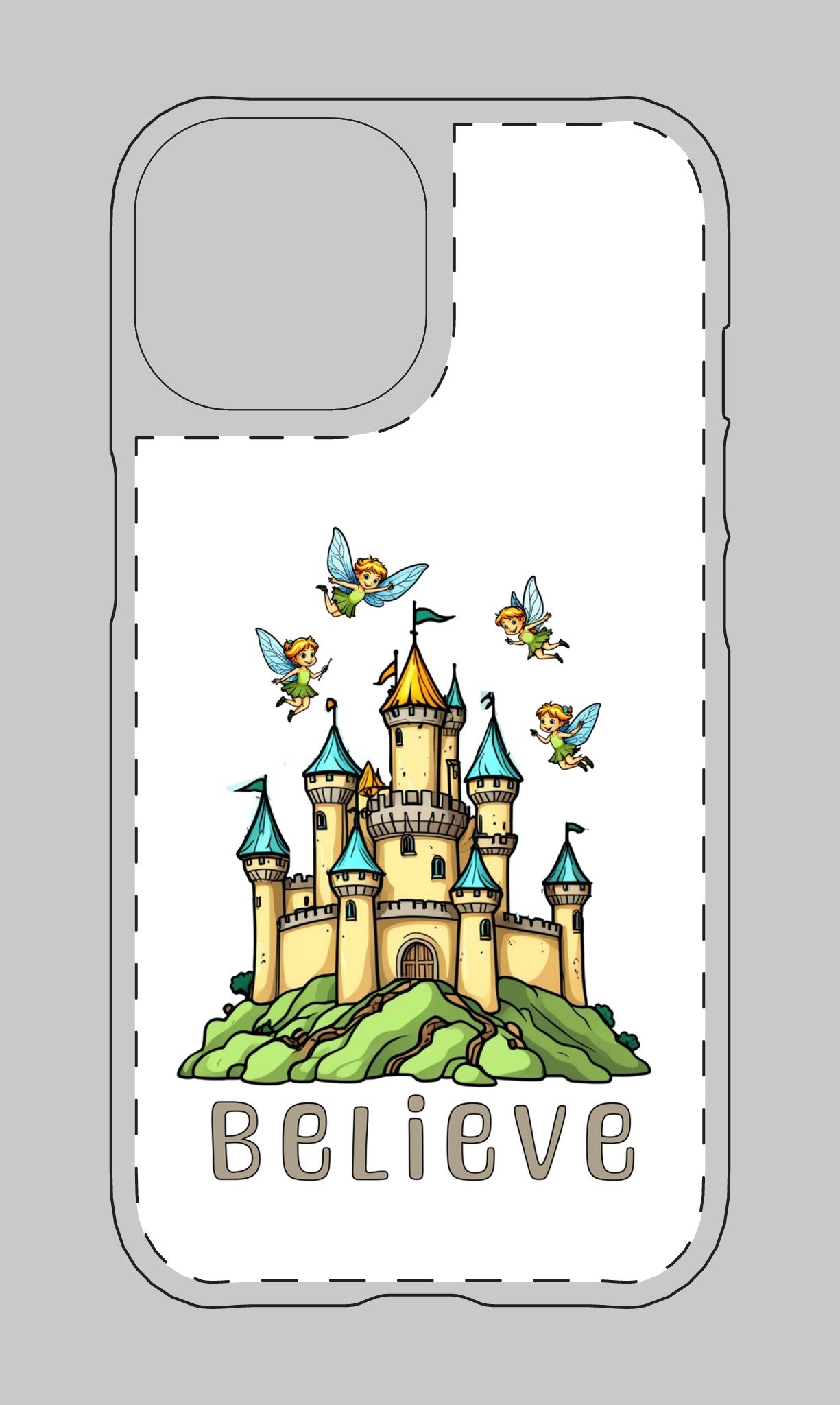 Whimsical Fairy Castle Phone Case - 'BELIEVE' Design for Dreamers"Tough Magnetic Cases