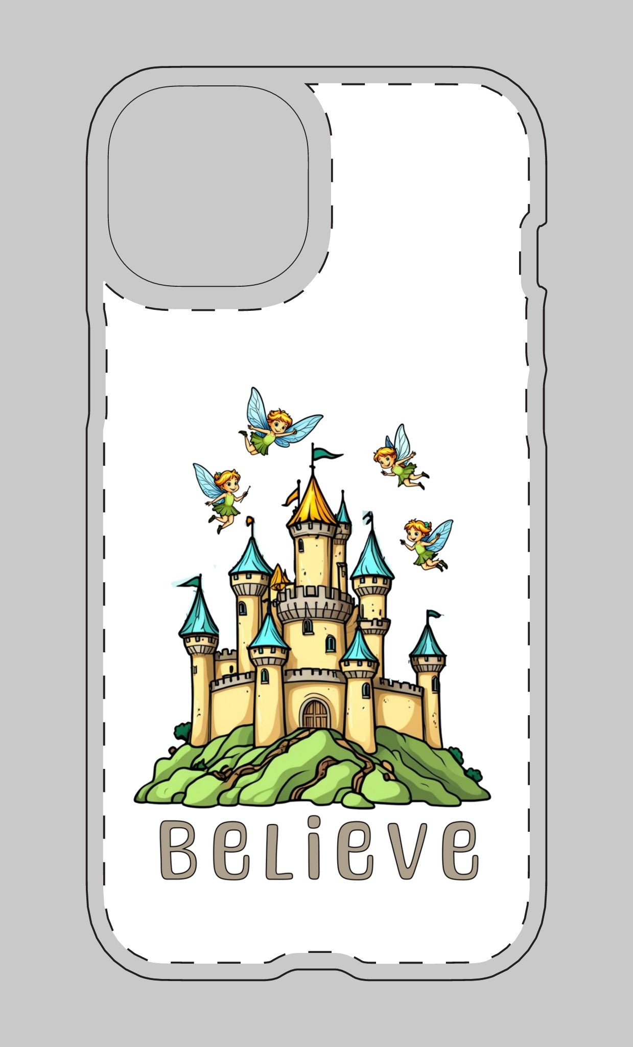 Whimsical Fairy Castle Phone Case - 'BELIEVE' Design for Dreamers"Tough Magnetic Cases