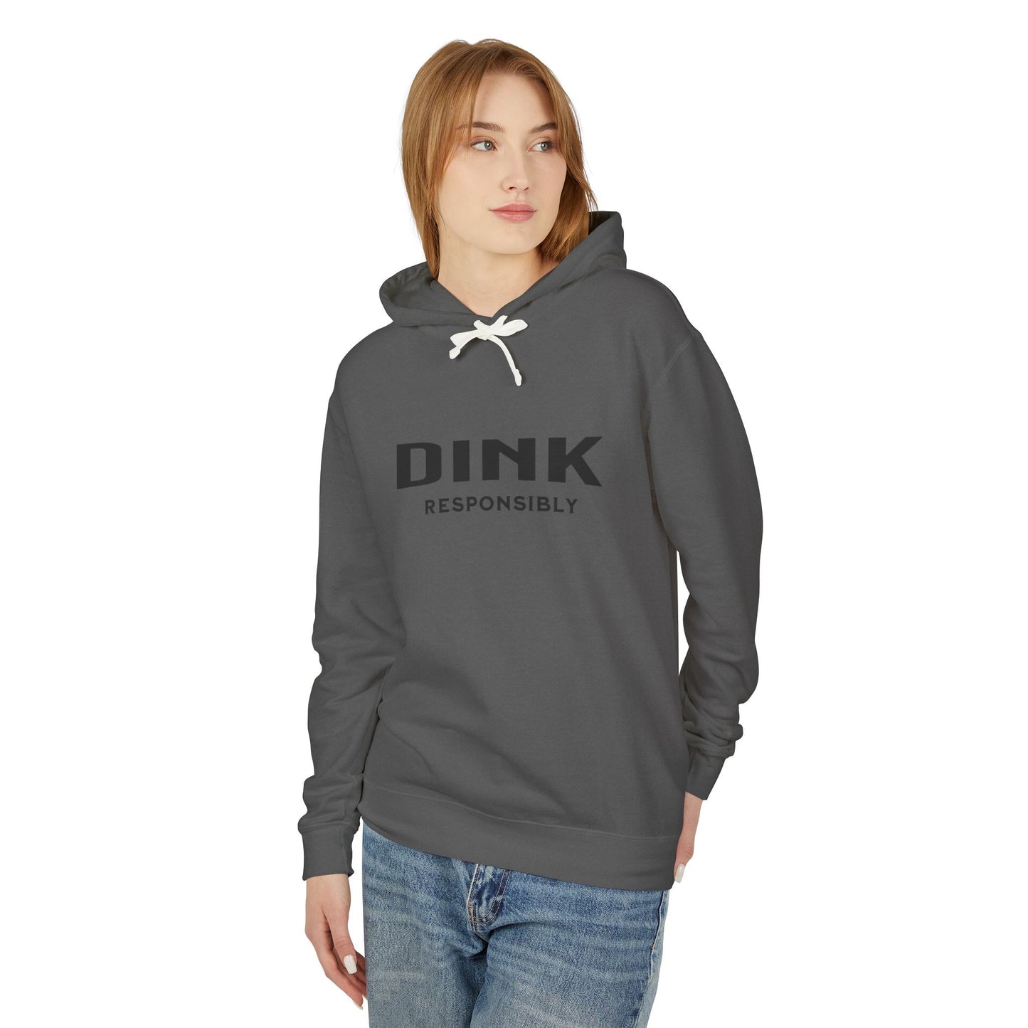 Dink Responsibly – Fun Pickleball Design" Unisex Lightweight Hooded Sweatshirt