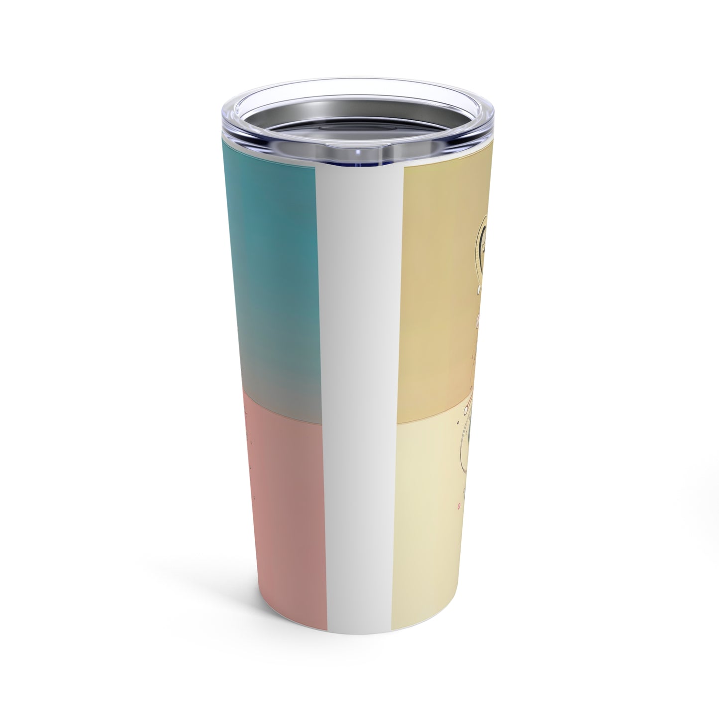 Confident Queen Tumbler 20oz, floral, pink, blues, greens, yellows