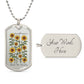 "Sunflowers Make Me Happy Dog Tag Bag Accessory – Sunflower Design"
