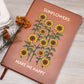 "Sunflowers Make Me Happy Leather Journal – Elegant Design with Sunflowers"