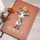 "Be the G.O.A.T. Leather Journal – Cute Goat with Gold Medal Design"