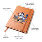 "Boss Babe Leather Journal – Cute Design with Laptop & Coffee"
