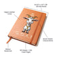 "Be the G.O.A.T. Leather Journal – Cute Goat with Gold Medal Design"